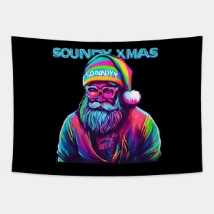 Elektronic Music Christmas Rave Club Dance Santa Tapestry