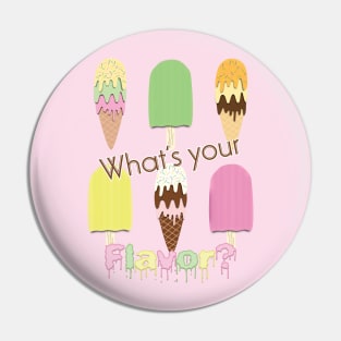 What's Your Flavor? Cute Ice Cream Cones & Popsicle Ice Blocks Pin