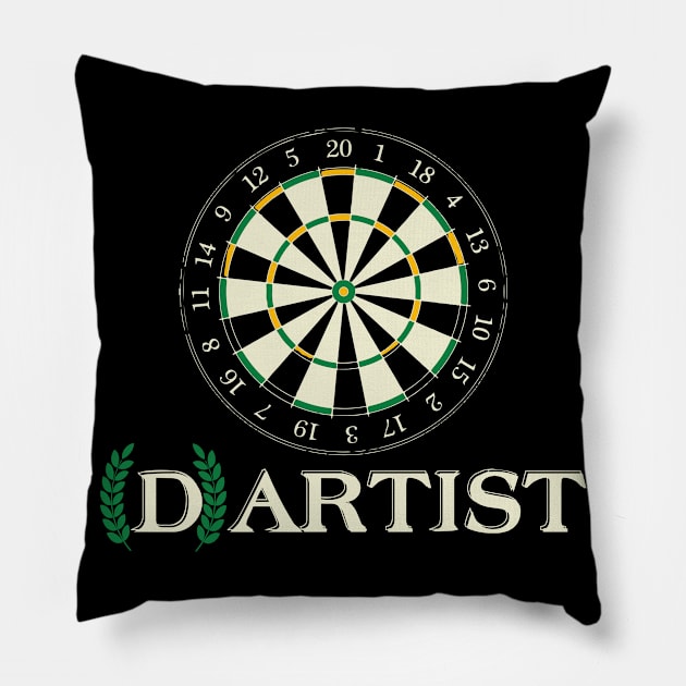 Darts Dartist Throw Match Cricket Barrel Pillow by DesignatedDesigner