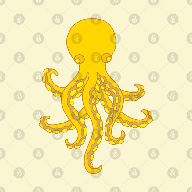OCTOPUS GARDEN Yellow Undersea Ocean Creature Tentacles - UnBlink Studio by Jackie Tahara by UnBlink Studio by Jackie Tahara