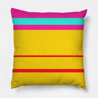 A tremendous bind of Cherry Red, Persian Rose, Metallic Yellow and Fluorescent Blue stripes. Pillow