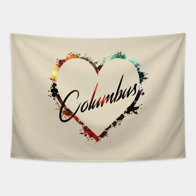 I Love Columbus Tapestry by StupidHead