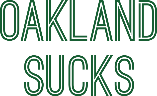 Oakland Sucks (Green Text) Kids T-Shirt by caknuck