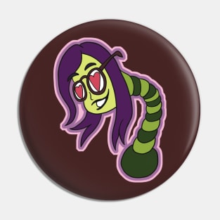 Snake Worm Mutant Girl Pin