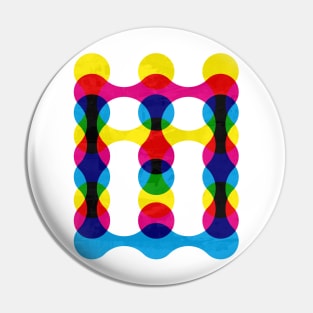 CMY Metaball Colour Mix Vertical Grunge Typography Pin