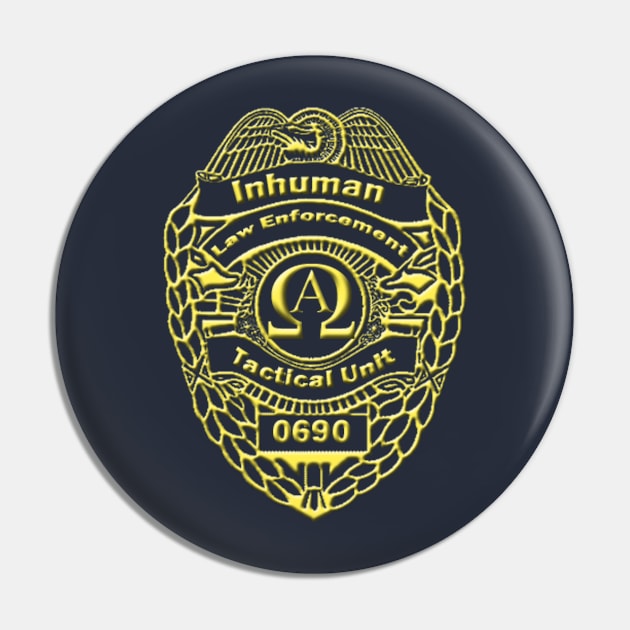 Inhuman Law Enforcement Badge Pin by anubicdarque