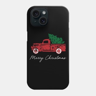 Merry Christmas Retro Vintage Red Truck Phone Case