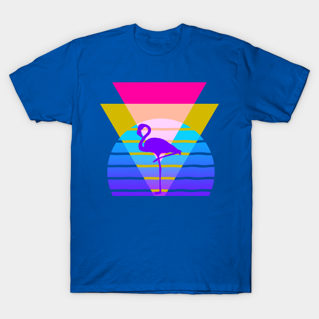 80s Flamingo Nostalgic Graphic - 80s Fashion - T-Shirt