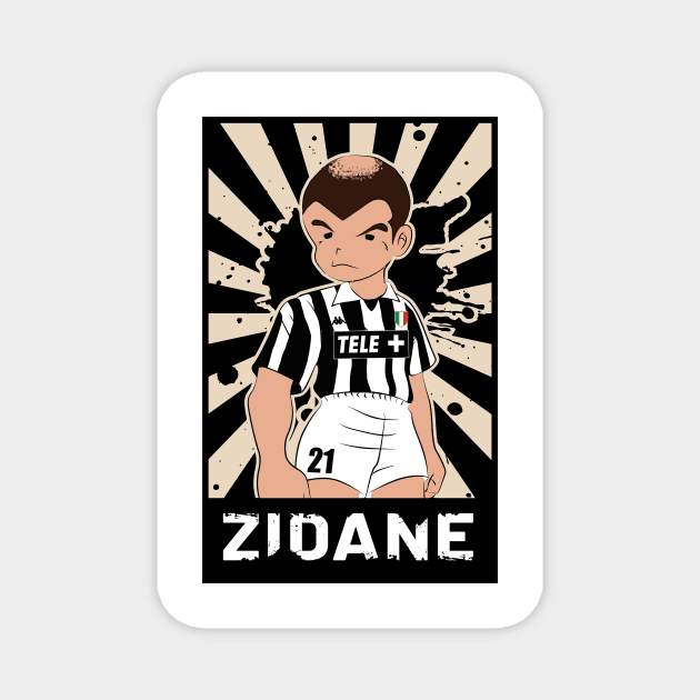 Soccer Zizou Zidane Vintage Football Magnet by TEEWEB