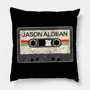 kurniamarga vintage cassette tape jason Aldean Pillow