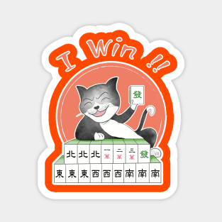 MAHJONG tiles i win cat Magnet