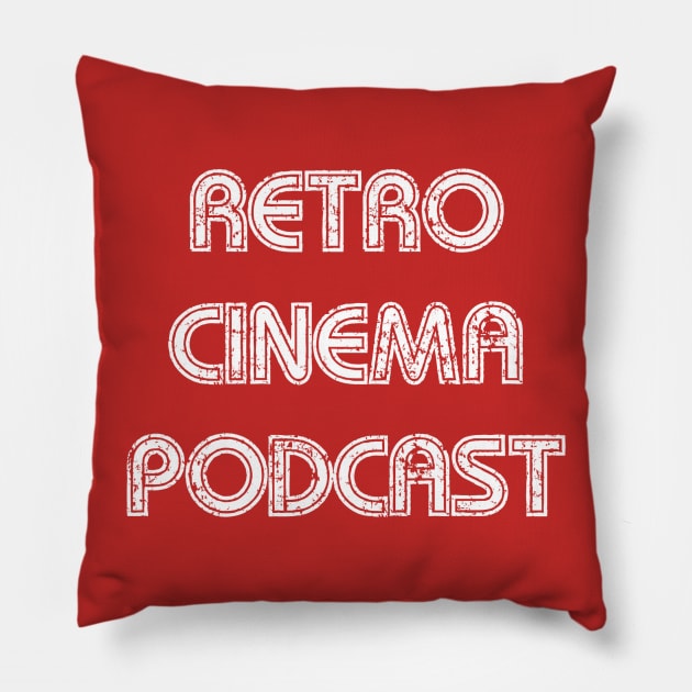 Retro White Pillow by RetroCinema