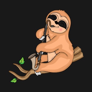 Sloth Bass Clarinet Player Gift Kids Music Bass Clarinet T-Shirt