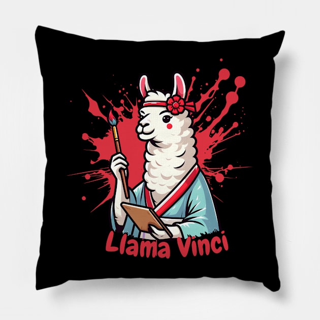 Llama artist Pillow by Japanese Fever