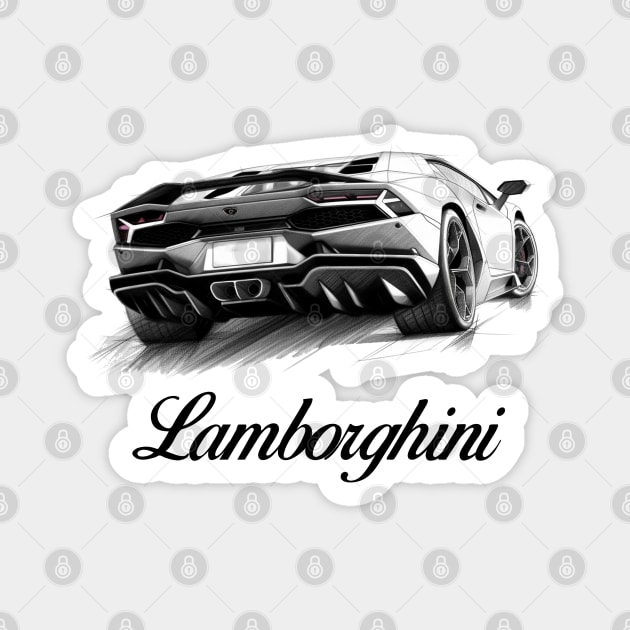 Lamborghini Sketch Magnet by theprintculturecollective