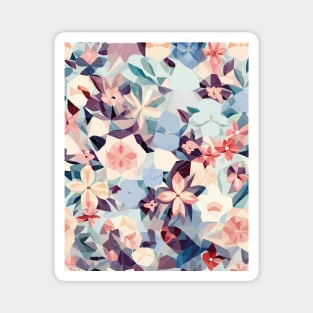 Floral Pattern Polygon style: Geometric Floral Fusion Magnet