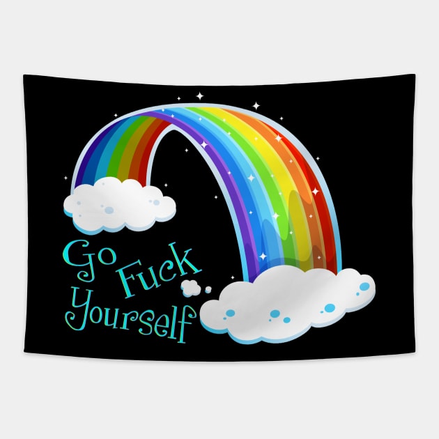 Go Fuck Yourself ~ Rainbow Tapestry by RainingSpiders