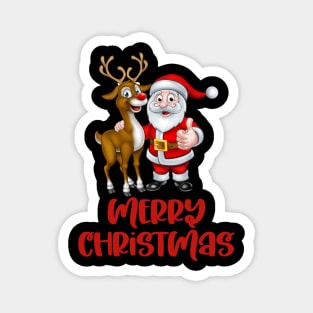 Christmas Approaching Santa Claus, Deer Magnet