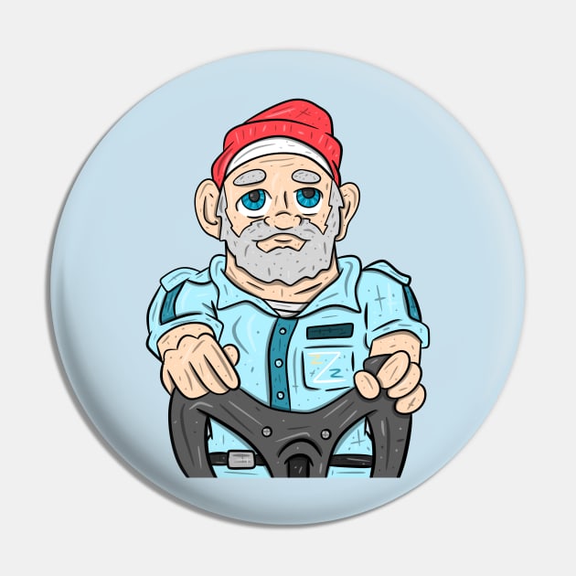 Steve Zissou Pin by surfinggiraffecomics