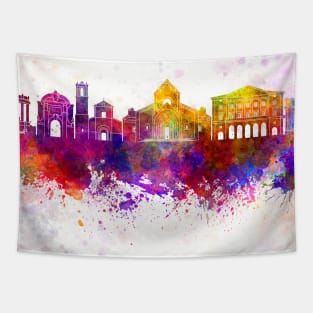 Ancona skyline in watercolor background Tapestry