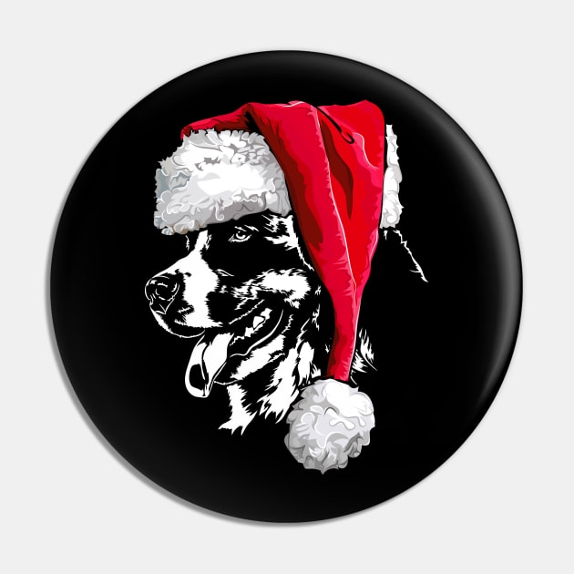 Funny Bernese Mountain Dog Santa Christmas dog Pin by wilsigns