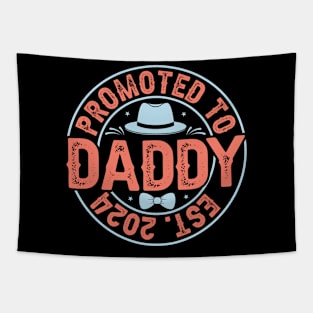 Promoted to Daddy 2024 Retro Gift for Father’s day, Birthday, Thanksgiving, Christmas, New Year Tapestry