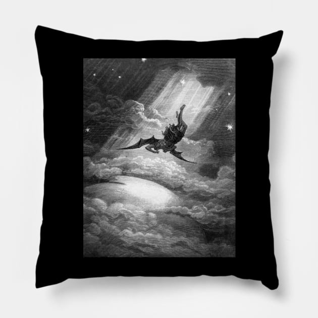 The Fall of Satan - Gustave Dore High Res Pillow by forgottenbeauty