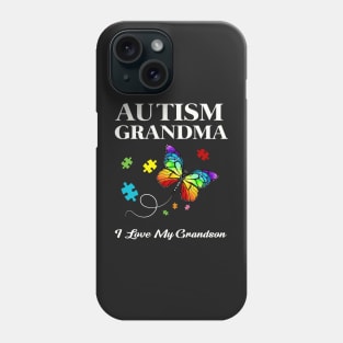 Butterfly Autism Grandma I Love My Grandson Awareness T-Shirt Phone Case