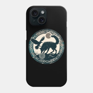 Vintage Celtic Wolf and Raven Phone Case