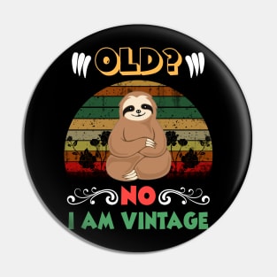 Old No I am Vintage Funny Sloth Pin