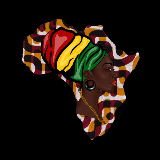 Africa Map, African Woman, Rasta Colors by dukito