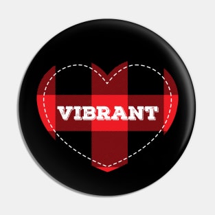 Buffalo Plaid Lumberjack Vibrant Love Heart Pin