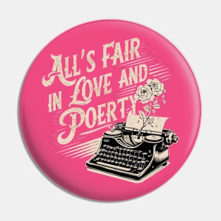 all s fair in love and poetry typewrite old vintage Pin