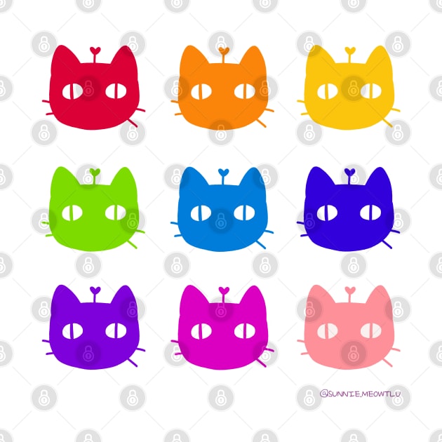 9 colorful Kitty by Sunnie Meowtlu by SunnieDu