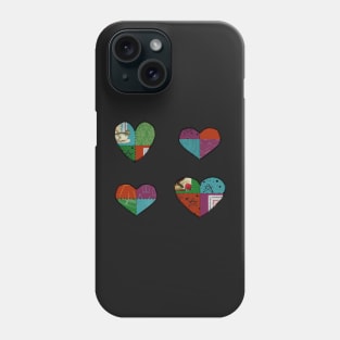 Jewel-Tone Patchwork Hearts Phone Case