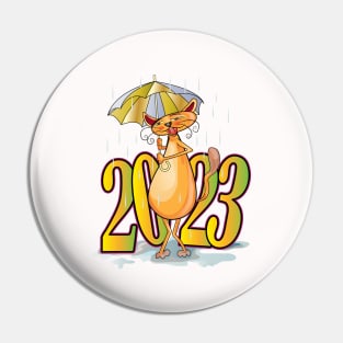 Happy New Year Cats 2023 Pin