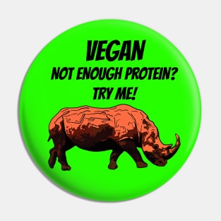 Funny Vegan Rhino Pin