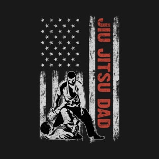 Jiu Jitsu Dad American Flag Father's Day 4th Of July Gift T-Shirt