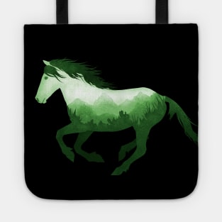 Dramabite Wild Horse Mustang Equine Double Exposure Wildlife Animal Tote