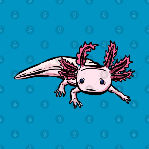 Axolotl Sea Creatures Illustration by Squeeb Creative