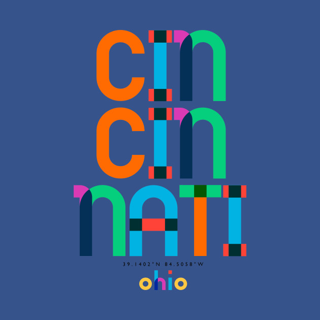 Cincinnati Ohio Mid Century, Pop Art, - Pop Art - T-Shirt