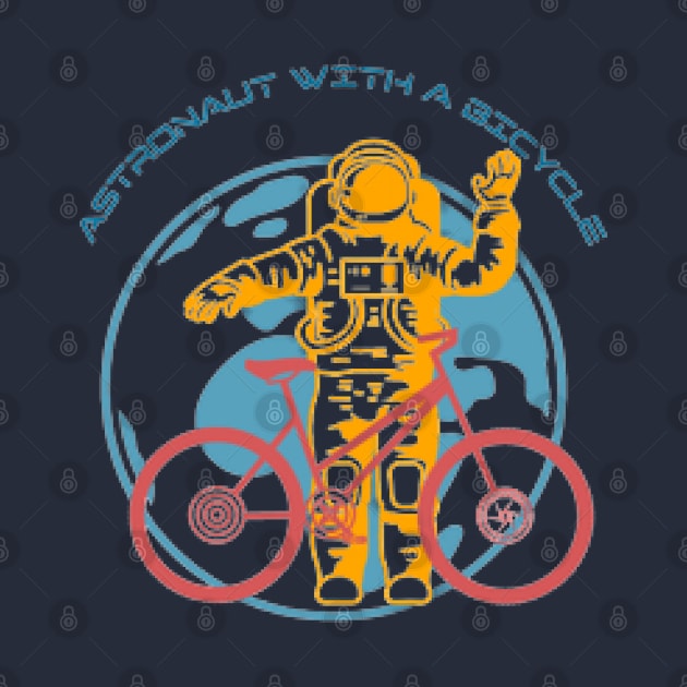 Astronaut With Bicycle, Earth by KoumlisArt