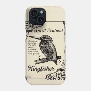 Spirit Animal - Kingfisher - black Phone Case