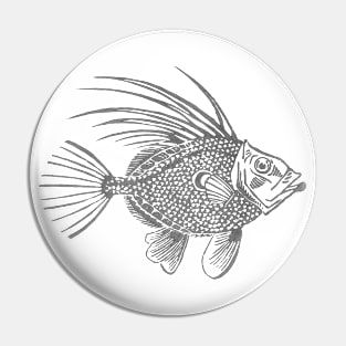 Grey John Dory Linocut Fish Pin