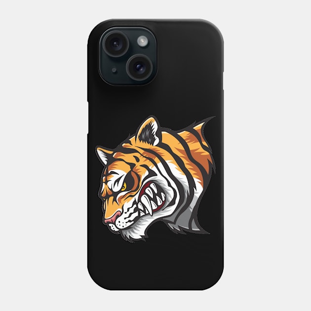 Angry Tiger - Wild Animal Cartoon Art Phone Case by bigbikersclub