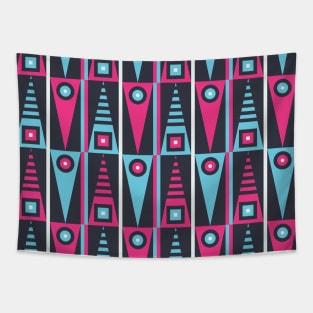 Needle Nose Geometric Abstract Modern Retro Pattern Tapestry