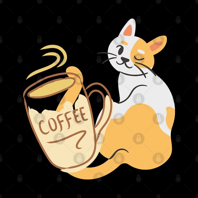 Cat And Coffee Tee by TibA