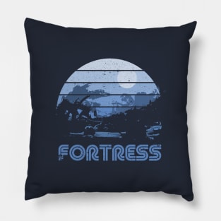 Retro Sunset Fortress Pillow