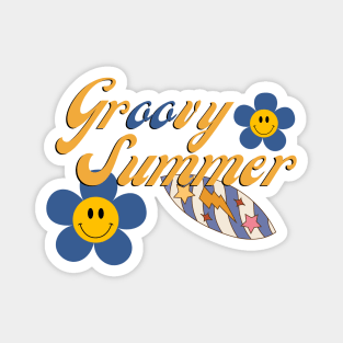 Sun-Kissed Bliss: Groovy Summer Surfs Magnet