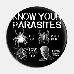 Know Your Parasites Anti Biden Pin
